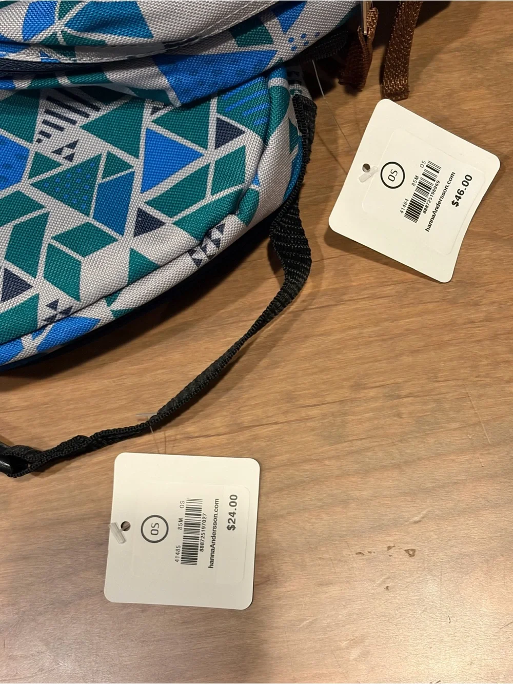 Hanna Andersson Backpack & Lunch Box Set – Geometric Blue/Teal – NWT
